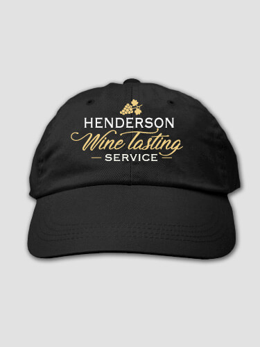 Classic Wine Tasting Services Black Embroidered Hat