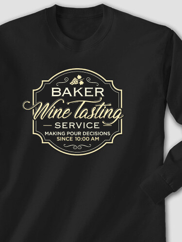 Classic Wine Tasting Services Black Adult Long Sleeve