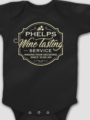 Classic Wine Tasting Services Black Baby Bodysuit