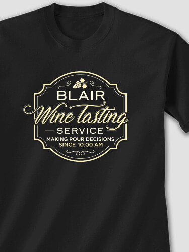 Classic Wine Tasting Services Black Adult T-Shirt