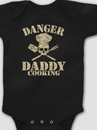 Cooking Danger Black Baby Bodysuit