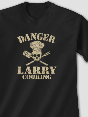 Cooking Danger Black Adult T-Shirt
