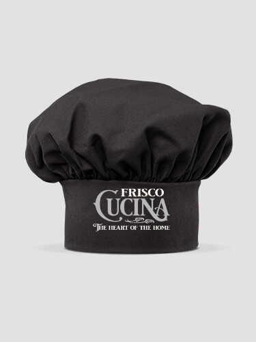 Cucina Black Embroidered Chef Hat