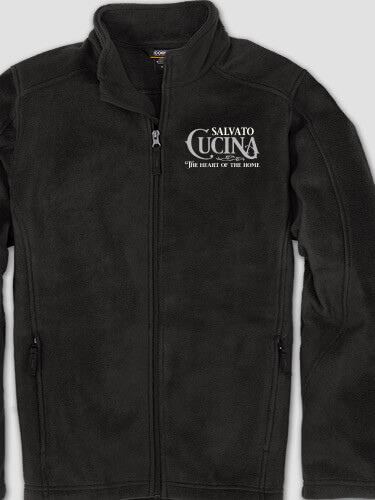 Cucina Black Embroidered Zippered Fleece