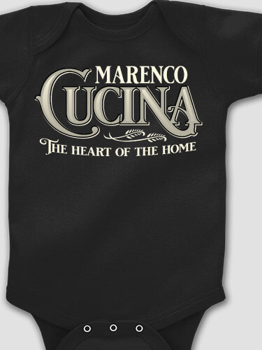 Cucina Black Baby Bodysuit