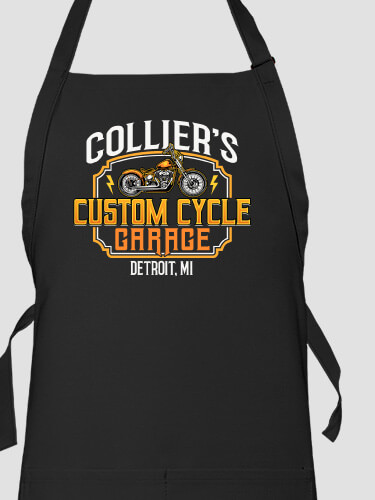 Custom Cycle Garage Black Apron