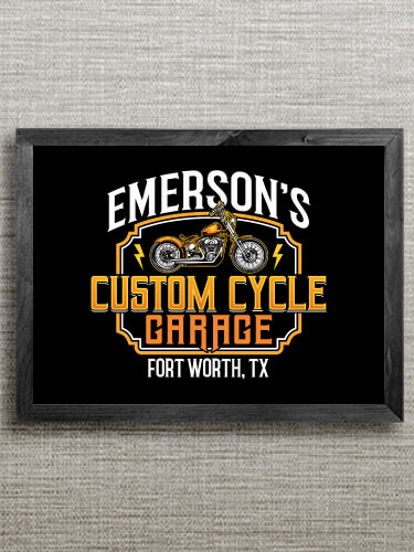 Custom Cycle Garage Black Framed Wall Art 16.5 x 12.5