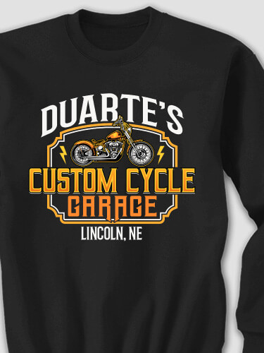 Custom Cycle Garage Black Adult Sweatshirt