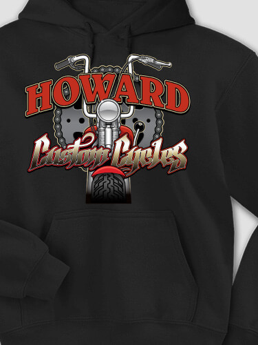 Custom Cycles Black Adult Hooded Sweatshirt