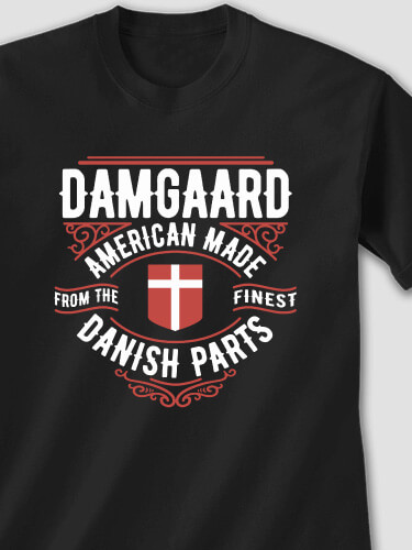 Danish Parts Black Adult T-Shirt