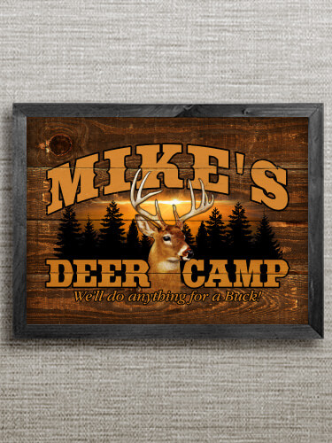 Deer Camp Black Framed Wall Art 16.5 x 12.5