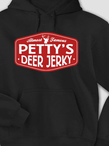 Deer Jerky Black Adult Hooded Sweatshirt