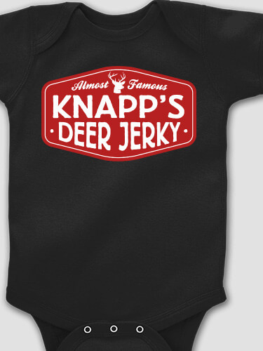 Deer Jerky Black Baby Bodysuit
