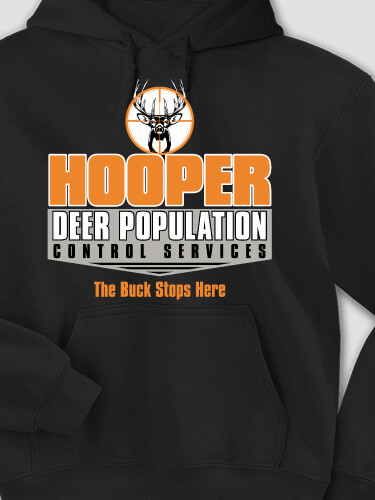 Deer Services Black Adult Hooded Sweatshirt