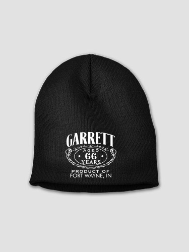 Distilled to Perfection Black Embroidered Beanie