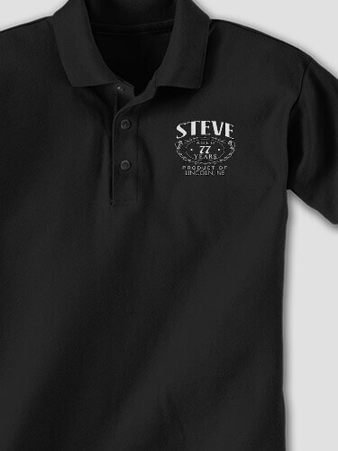 Distilled to Perfection Black Embroidered Polo Shirt