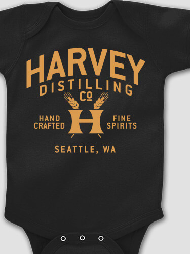 Distilling Company Black Baby Bodysuit