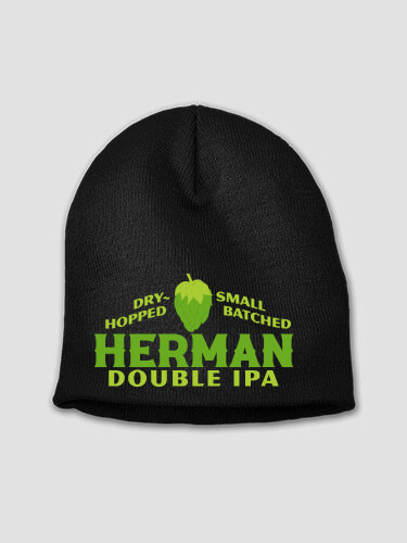 Double IPA Black Embroidered Beanie