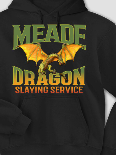 Dragon Slaying Black Adult Hooded Sweatshirt