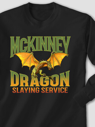 Dragon Slaying Black Adult Long Sleeve