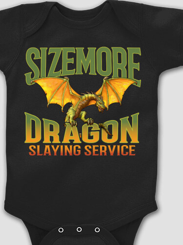 Dragon Slaying Black Baby Bodysuit