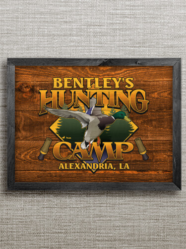 Duck Hunting Camp Black Framed Wall Art 16.5 x 12.5