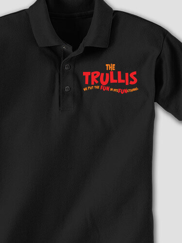 DysFUNctional Family Black Embroidered Polo Shirt