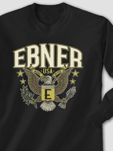 Eagle Monogram Black Adult Long Sleeve