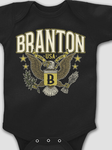 Eagle Monogram Black Baby Bodysuit