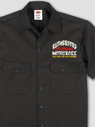 Extreme Motocross Black Embroidered Work Shirt