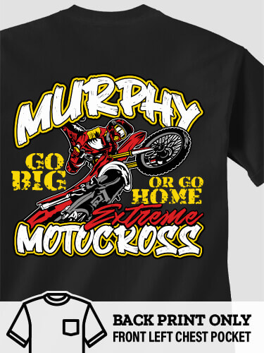 Extreme Motocross Black Pocket Adult T-Shirt
