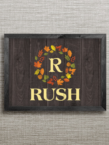 Fall Monogram Black Framed Wall Art 16.5 x 12.5