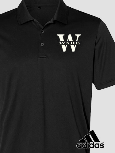 Family Monogram Black Embroidered Adidas Polo Shirt