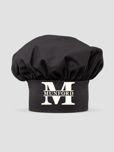 Family Monogram Black Embroidered Chef Hat