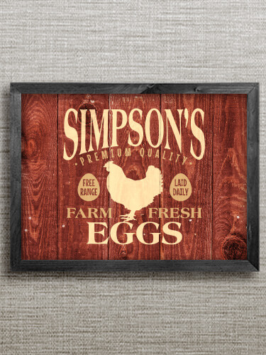 Farm Fresh Eggs Black Framed Wall Art 16.5 x 12.5