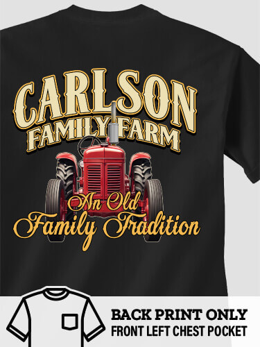 Farming Family Tradition Black Pocket Adult T-Shirt
