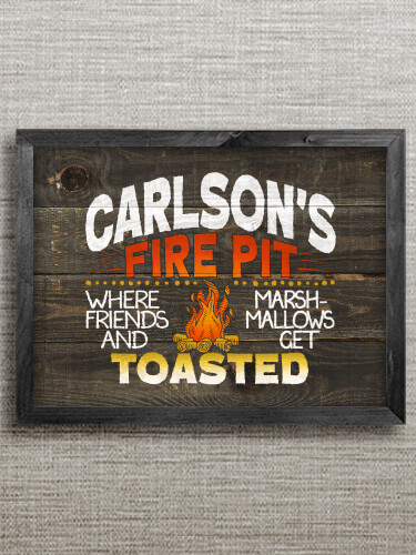 Fire Pit Black Framed Wall Art 16.5 x 12.5