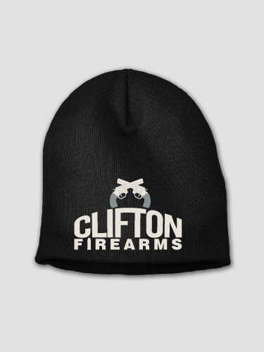 Firearms Black Embroidered Beanie