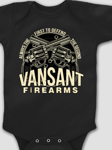 Firearms Black Baby Bodysuit