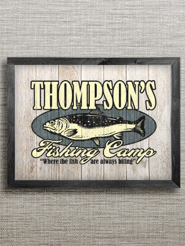 Fishing Camp Black Framed Wall Art 16.5 x 12.5