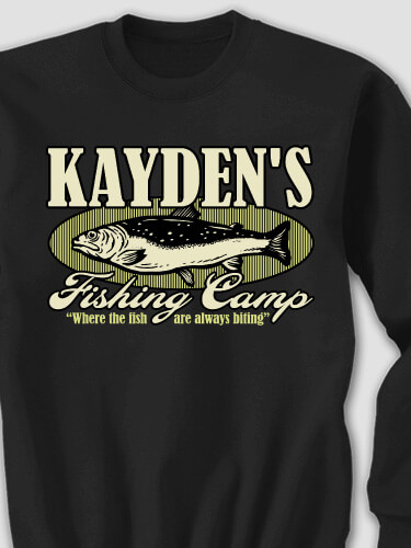 Fishing Camp Black Adult Sweatshirt