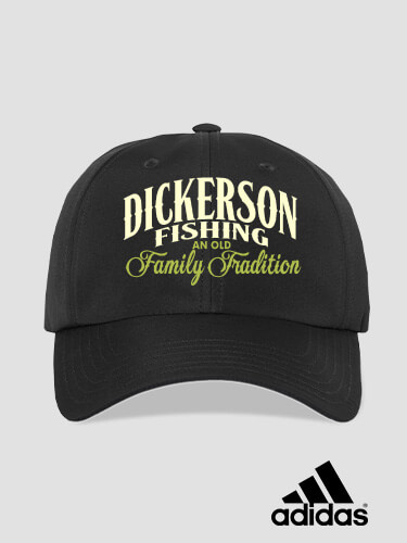 Fishing Family Tradition Black Embroidered Adidas Hat
