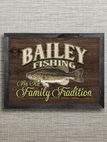 Fishing Family Tradition Black Framed Wall Art 16.5 x 12.5
