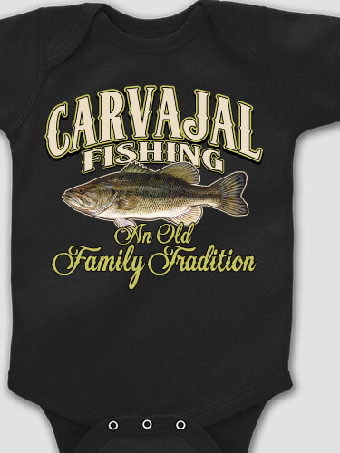 Fishing Family Tradition Black Baby Bodysuit