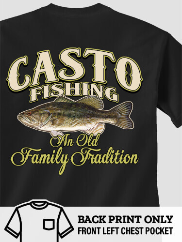 Fishing Family Tradition Black Pocket Adult T-Shirt