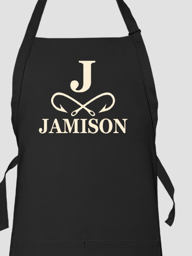 Fishing Monogram Black Apron