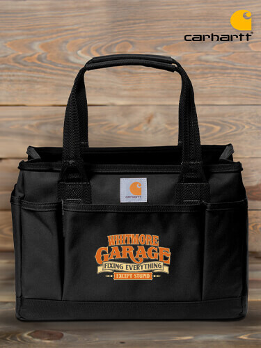 Black Fixing Everything Garage Personalized carhartt-utility-tote 