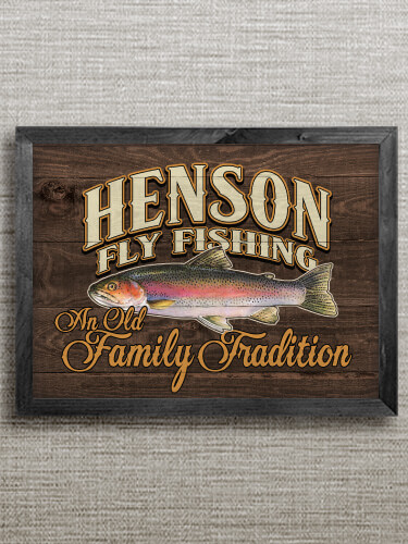 Fly Fishing Family Tradition Black Framed Wall Art 16.5 x 12.5