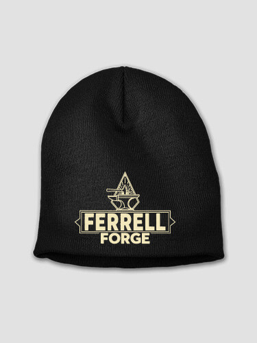 Forge Black Embroidered Beanie