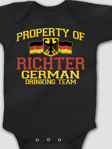 German Drinking Team Black Baby Bodysuit